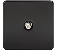 Knightsbridge SF0150MB (Non-Isolated) Screwless 1-Gang Sat Tv Outlet, Matt Black