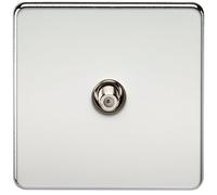 Knightsbridge SF0150PC (Non-Isolated) Screwless 1-Gang Sat Tv Outlet, Polished Chrome