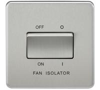 Knightsbridge SF1100BC - 10A 3 Pole Screwless Fan Isolator Switch Brushed Chrome