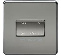 Knightsbridge SF1100BN Screwless 10 A 3 Pole Fan Isolator Switch, Black Nickel