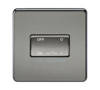 Knightsbridge SF1100BN Screwless 10A 3 Pole Fan Isolator Switch Black Nickel