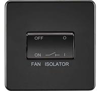Knightsbridge SF1100MBB Screwless 3 Pole Fan Isolator Switch, 230 V, Matt Black