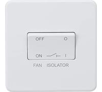 Knightsbridge SF1100MW Screwless 10A 3 Pole Fan Isolator Switch-Matt White, 230 V