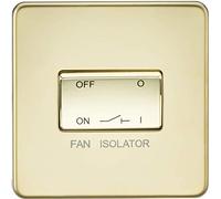 Knightsbridge SF1100PB Screwless 10AX 3 Pole Fan Isolator Switch - Polished Brass