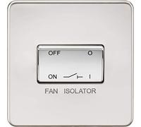 Knightsbridge SF1100PC Screwless 10 A 3 Pole Fan Isolator Switch, Polished Chrome