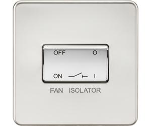Knightsbridge SF1100PC Screwless 10AX 3 Pole Fan Isolator Switch - Polished Chrome