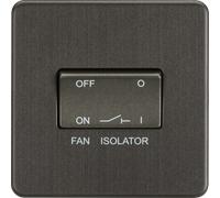 Knightsbridge SF1100SB Screwless 10AX 3 Pole Fan Isolator Switch - Smoked Bronze