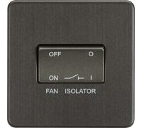 Knightsbridge SF1100SB Screwless 10AX 3 pole Fan Isolator Switch, Smoked Bronze