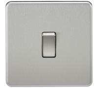 Knightsbridge SF1200BC - 10A 1G Intermediate Screwless Switch in Brushed Chrome