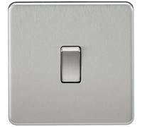 Knightsbridge SF1200BC Screwless 10 A 1-Gang Intermediate Switch, Brushed Chrome