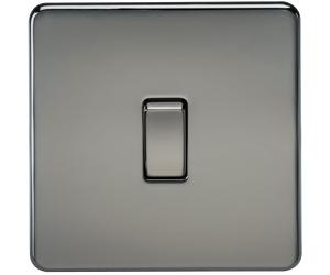 Knightsbridge SF1200BN Screwless 10AX 1G Intermediate Switch - Black Nickel