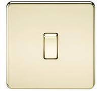 Knightsbridge SF1200PB Screwless 10 A 1-Gang Intermediate Switch, Polished Brass