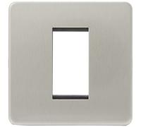 Knightsbridge London Faceplate SF1GBC Screwless 1G Modular Brushed Chrome