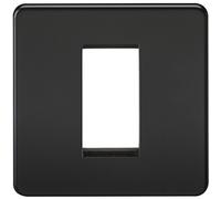 Knightsbridge SF1GMB Screwless 1G Modular Faceplate, 230 V, Matt Black