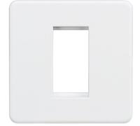 Knightsbridge Modular Faceplate SF1GMW - Screwless 1G - Matt White