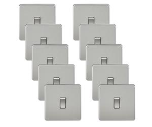 Knightsbridge SF2000BCx10 Screwless 10AX 1G 2-Way Switch - Brushed Chrome (10 Pack)