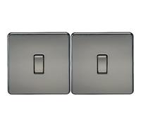 Knightsbridge SF2000BN Screwless 10 A 1-Gang 2 Way Switch, 230 V, Black Nickel (Pack of 2)