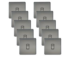 Knightsbridge SF2000BNx10 Screwless 10AX 1G 2-Way Switch - Black Nickel (10 Pack)