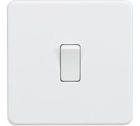 Knightsbridge SF2000MW Screwless Light Switch, 230 V, Matt White