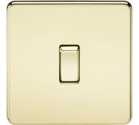 Knightsbridge SF2000PB Screwless 10 A 1 Gang 2 Way Switch, 230 W, 230 V, Polish