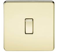 Knightsbridge SF2000PB Screwless 10AX 1G 2-Way Switch - Polished Brass