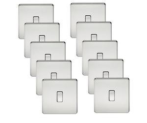 Knightsbridge SF2000PCx10 Screwless 10AX 1G 2-Way Switch - Polished Chrome (10 Pack)