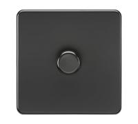 Knightsbridge SF2181MBB Screwless 1G 2-Way 10-200W (5-150W LED) Trailing Edge dimmer, 230 V, Matt Black