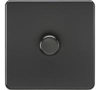Knightsbridge SF2191MBB Screwless 1G 2-Way 10-200W (5-150W LED) Intelligent Dimmer - Matt Black