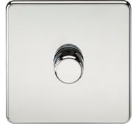 Knightsbridge SF2191PC Screwless 1G 2-Way 10-200W (5-150W LED) Intelligent Dimmer - Polished Chrome