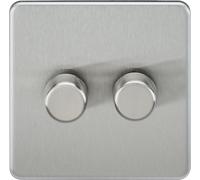 Knightsbridge SF2192BC Screwless 2G 2-Way 10-200W (5-150W LED) Intelligent Dimmer - Brushed Chrome