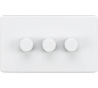 Knightsbridge SF2193MW Screwless 3G 2-Way 10-200W (5-150W LED) Intelligent Dimmer - Matt White