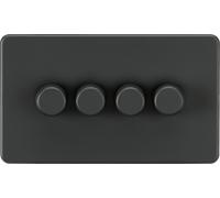 KnightsBridge 4G 2-way 10-200W (5-150W LED) Intelligent Screwless Dimmer - Anthracite