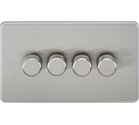 Knightsbridge SF2194BC Screwless 4G 2-Way 10-200W (5-150W LED) Intelligent Dimmer - Brushed Chrome