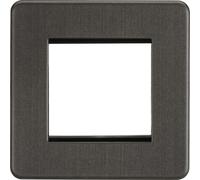 Knightsbridge SF2GAT Screwless 2G Modular Faceplate, Anthracite, 87.5 mm*491.0 mm*87.5 mm
