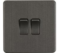 Knightsbridge Screwless 10AX 2G 2-Way Switch - Anthracite - SF3000AT