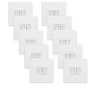 Knightsbridge SF3000MWx10 Screwless 10AX 2G 2-Way Switch - Matt White (10 Pack)