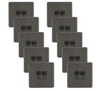 Knightsbridge SF3000SBx10 Screwless 10AX 2G 2-Way Switch - Smoked Bronze (10 Pack)