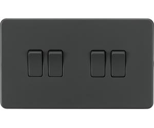 Knightsbridge SF4100AT Screwless 10AX 4G 2-Way Switch - Anthracite