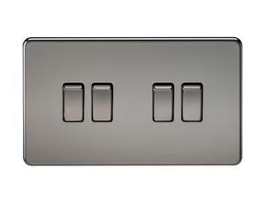 Knightsbridge SF4100BN Screwless 10AX 4G 2-Way Switch - Black Nickel