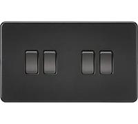 Knightsbridge Screwless 10AX 4G 2-Way Switch - Matt Black - SF4100MBB