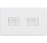 Knightsbridge SF4100MW Screwless 10A 4G 2 Way Switch-Matt White