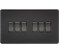 Knightsbridge SF4200MBB Screwless 6G 2-Way Switch, 230 V, Matt Black