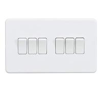 Knightsbridge SF4200MW Screw Less 10A 6G 2 Way Switch, White