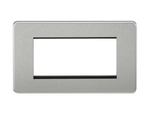 Knightsbridge SF4GBC Screwless 4G Modular Faceplate - Brushed Chrome