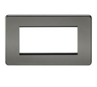 Knightsbridge SF4GBN Screwless 4G Modular Faceplate, Black Nickel