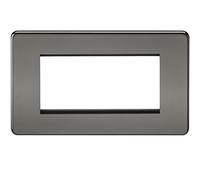 Knightsbridge SF4GBN Screwless 4G Modular Faceplate, Black Nickel