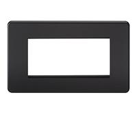 Knightsbridge SF4GMB Screwless 4G Modular Faceplate, 230 V, Matt Black