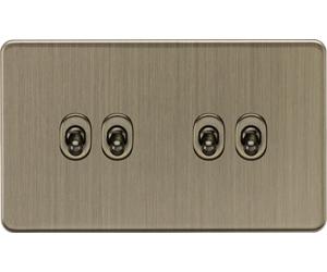 Knightsbridge SF4TOGAB Screwless 10AX 4G 2-Way Toggle Switch - Antique Brass