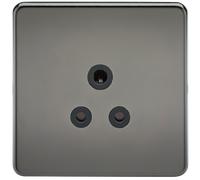 Knightsbridge SF5ABN Screwless 5A Unswitched Socket - Black Nickel + Black Insert