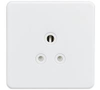 Knightsbridge SF5AMW Screwless 5A unswitched Round Socket-Matt White